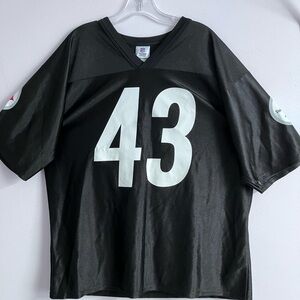 NFL Team Apparel Polamalu #43 Pittsburgh Steelers Jersey, Large, Black/Gold